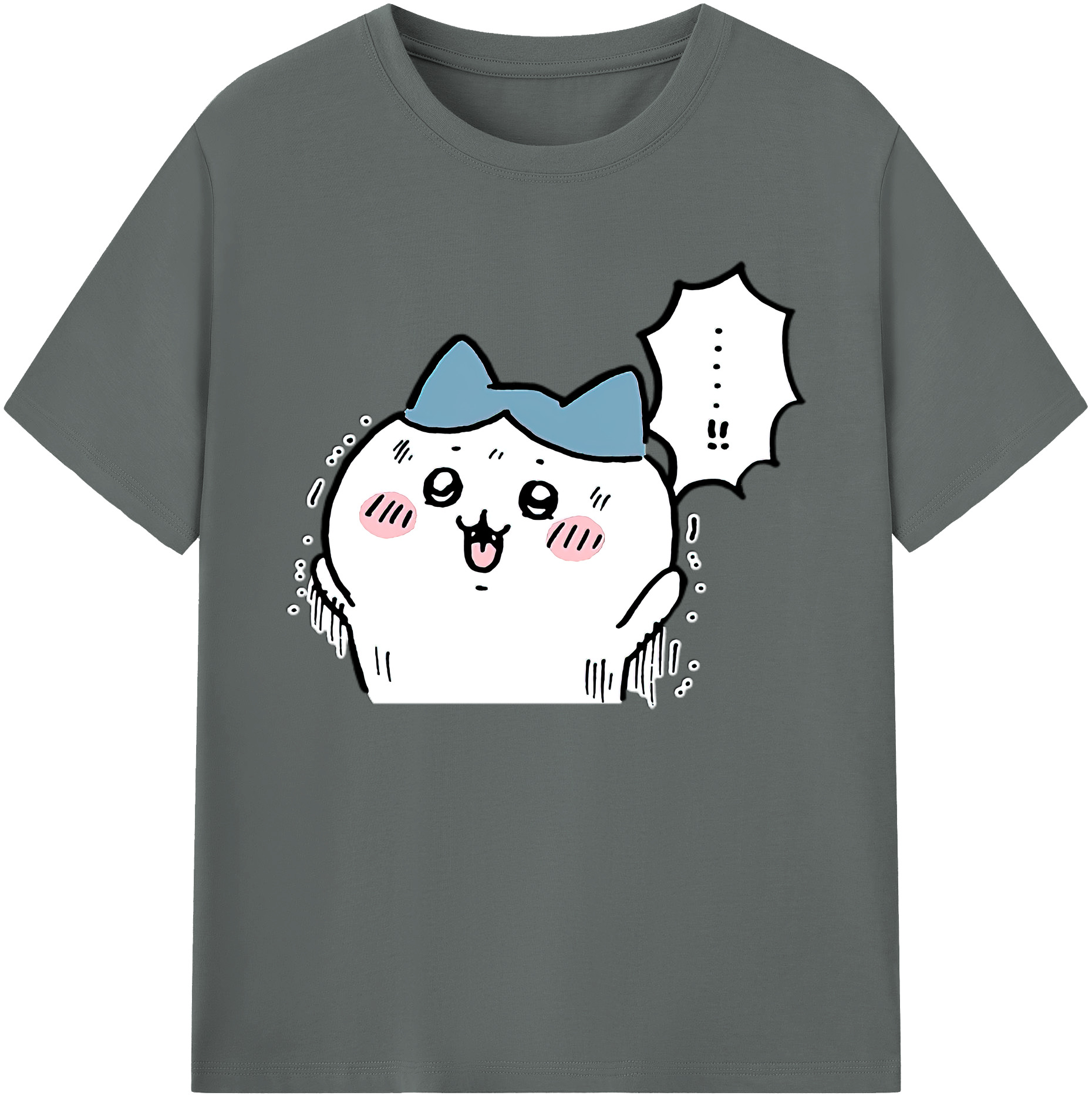 （画像用） ちいかわ ハチワレ Chii-kawa hachiware 綿100％ メンズ半袖Tシャツ｜肌触りやわらか＆通気性